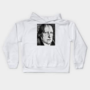 Georg Wilhelm Friedrich Hegel Black And White Portrait | Georg Wilhelm Friedrich Hegel Artwork 2 Kids Hoodie